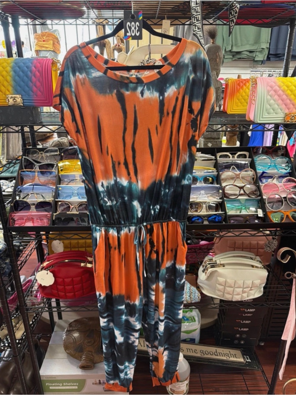 Orange & Black Tie-Dye Jumpsuit